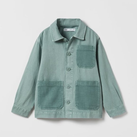 NWT ZARA TRUE NEUTRALS UTILITY OVERSHIRT  BLUE - REF 6917/800 BOYS 11-12 - Picture 1 of 4